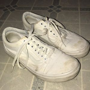 All White Old Skool Vans